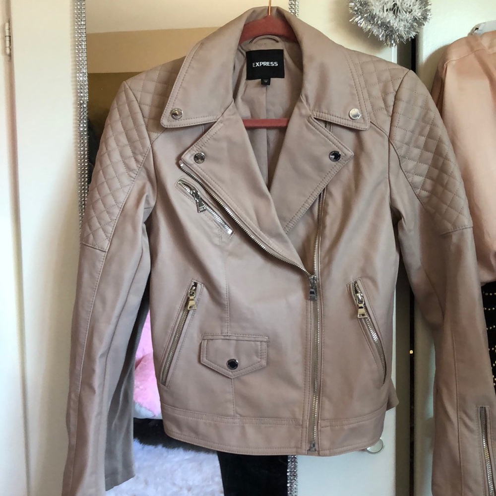 Express “minus the leather” pink jacket